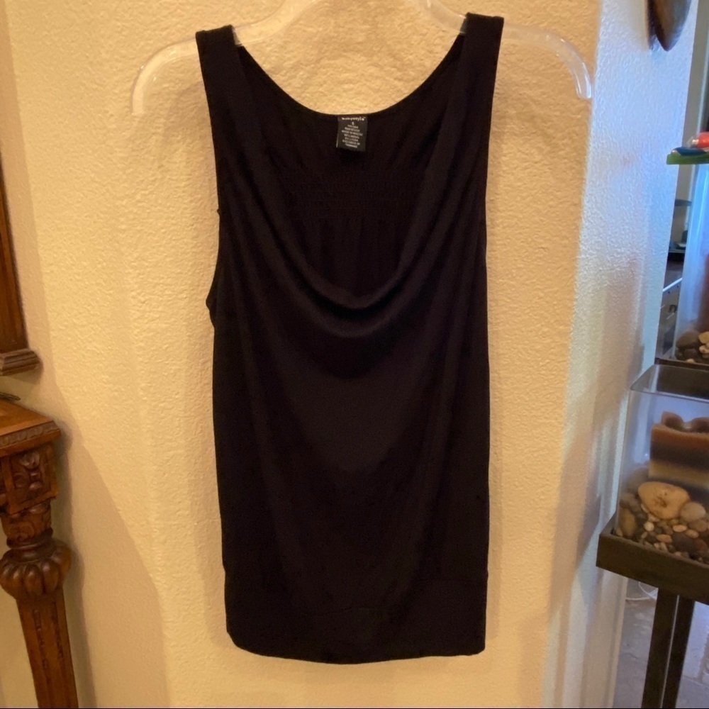 Vintage BABYSTYLE Women Maternity Black Cowl Neck Tank Top Size Small